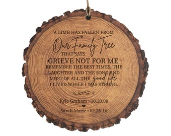 Memorial Ornament | Personalized Memorial Ornament | Memorial Christmas Ornament | Wood Slice Ornament | Loss of a Father | Memorial Gift