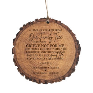 Memorial Ornament | Memorial Ornaments Personalized | Memorial Christmas Ornament | Wood Slice Ornament | Loss of a Father | Memorial Gift