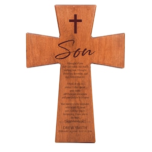 Memorial Cross | Loss Of Son | Funeral Favors | Christian Gifts | Wall Crosses | Celebration Of Life | Crucifix | Wall Art | Wood Signs