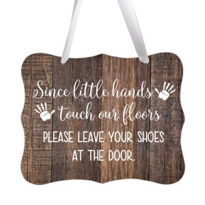 Welcome Entrance Sign | No Shoes Sign | Front Door Sign | Kids Wall Sign | Housewarming Gift | Home Décor | Wooden Signs | Remove Shoes Sign