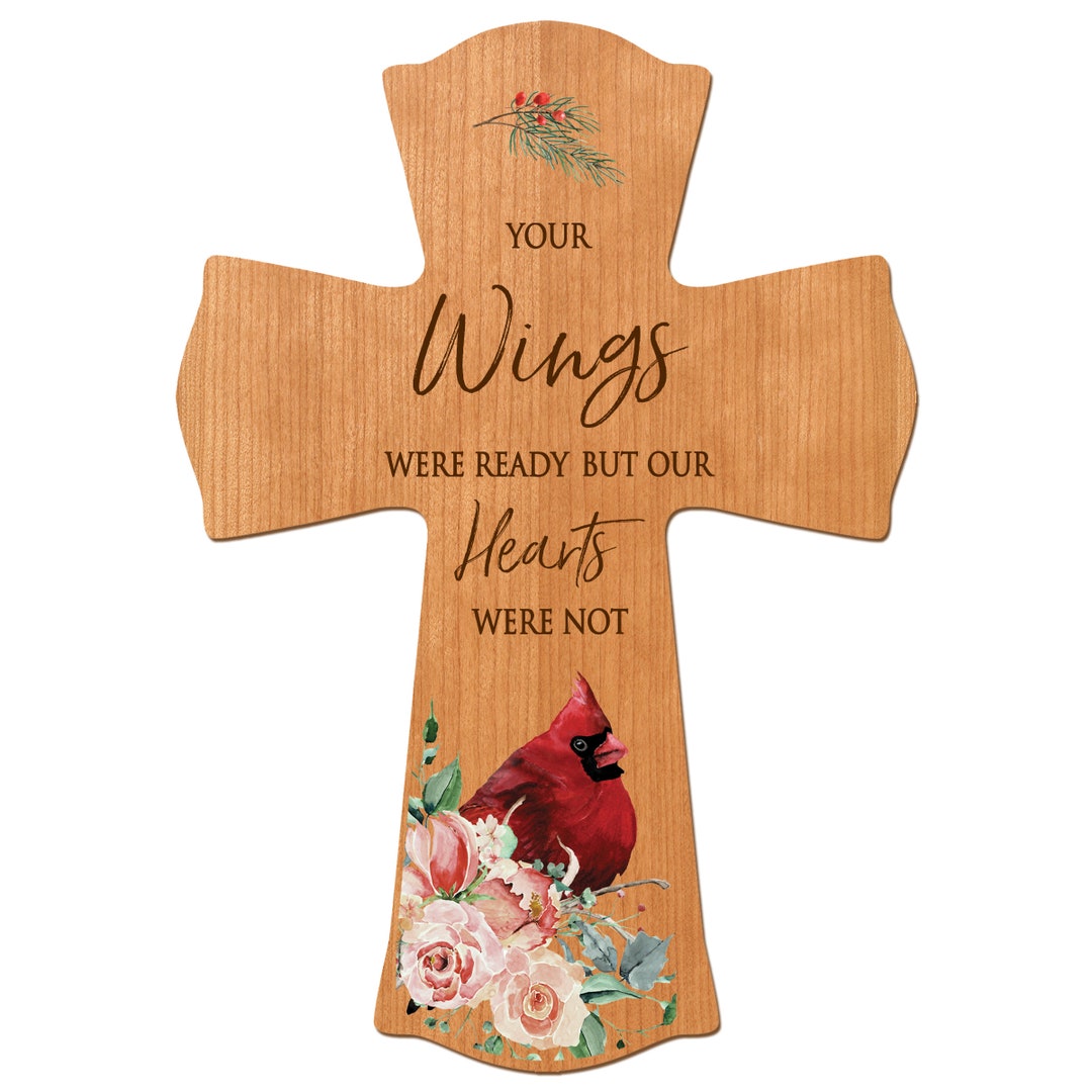 Cardinal Memorial Wall Cross | Loss of Mother | Wood Wall Cross