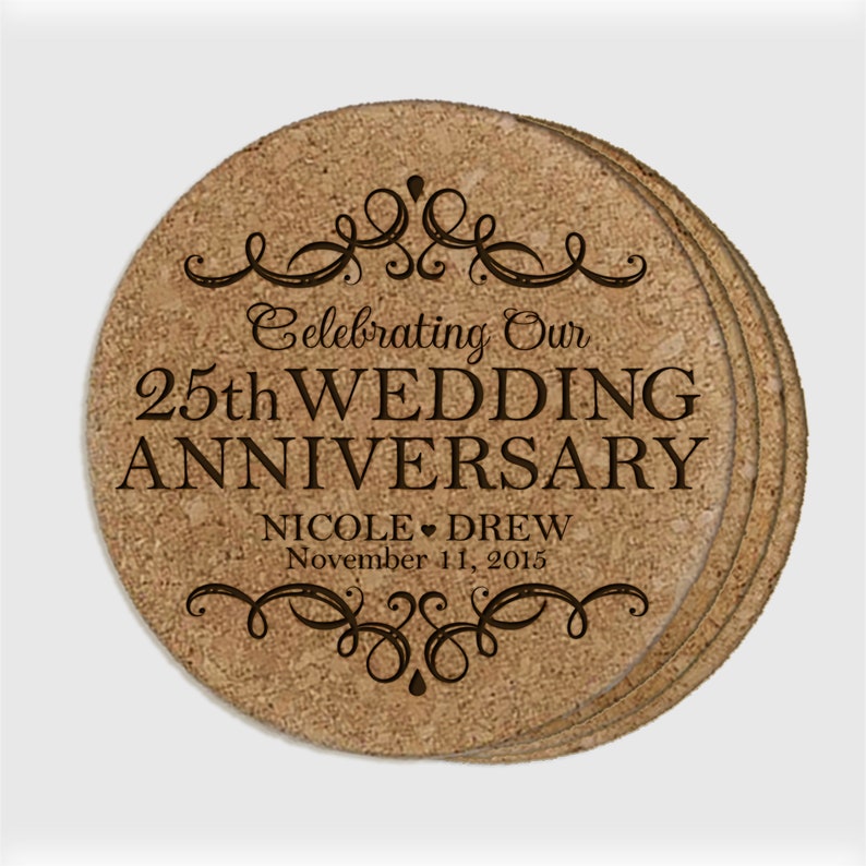 25th Wedding Anniversary Gift Custom Anniversary Gift 25th Anniversary Gifts for Husband Personalized Coasters Husband Anniversary