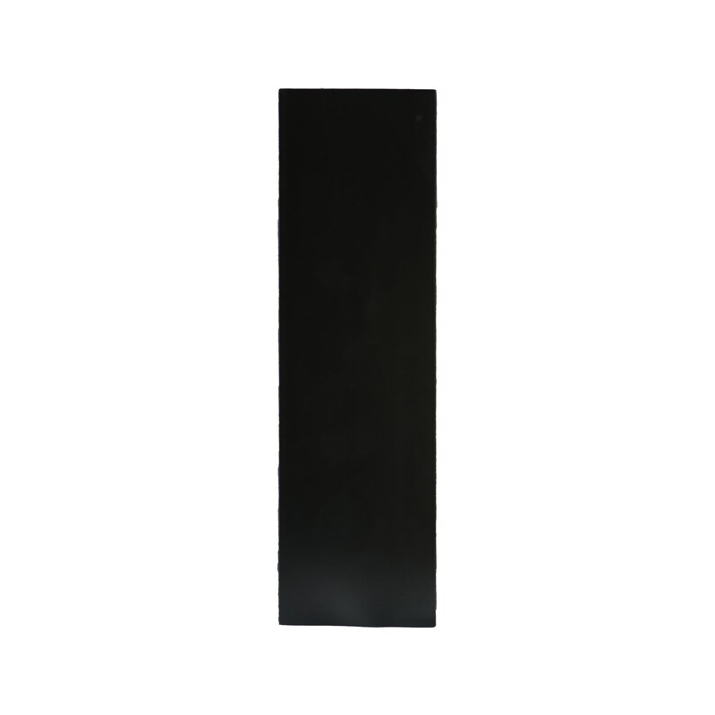 May include: A black rectangular sign with a smooth surface.