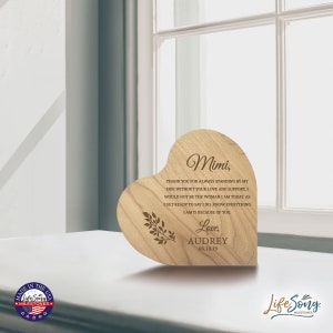 Engraved Wood Heart | Mimi Gifts | Gift for Family | Mimi Mothers Day Gifts | Custom Shelf Sitter | Becoming A Mimi | Laser Engraved | Mimi