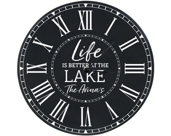 Modern Clock | Personalized Clock | Lake House Decor | Rustic Wall Clock | Handmade Wall Clocks | Beach Wall Clock | Unique Clocks for Wall
