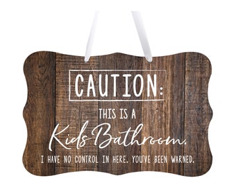 Funny Bathroom Signs | Farmhouse Bathroom Decor | Wooden Bathroom Signs | Bathroom Wall Art | Teen Bathroom Art | Funny Bathroom Wall Decor