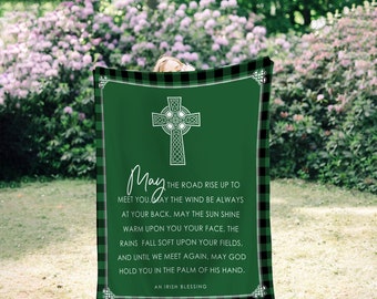 St. Patrick's Day Blanket | Irish Blessing | Throw Blanket | Four Leaf Clover | Irish Gift | Irish Décor | Shamrock Blanket | Home Décor