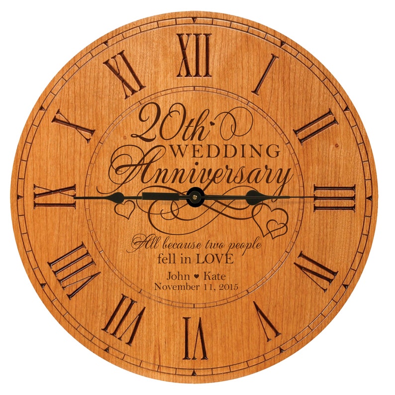 20th Anniversary Gift Personalized Anniversary Clock Gift Etsy