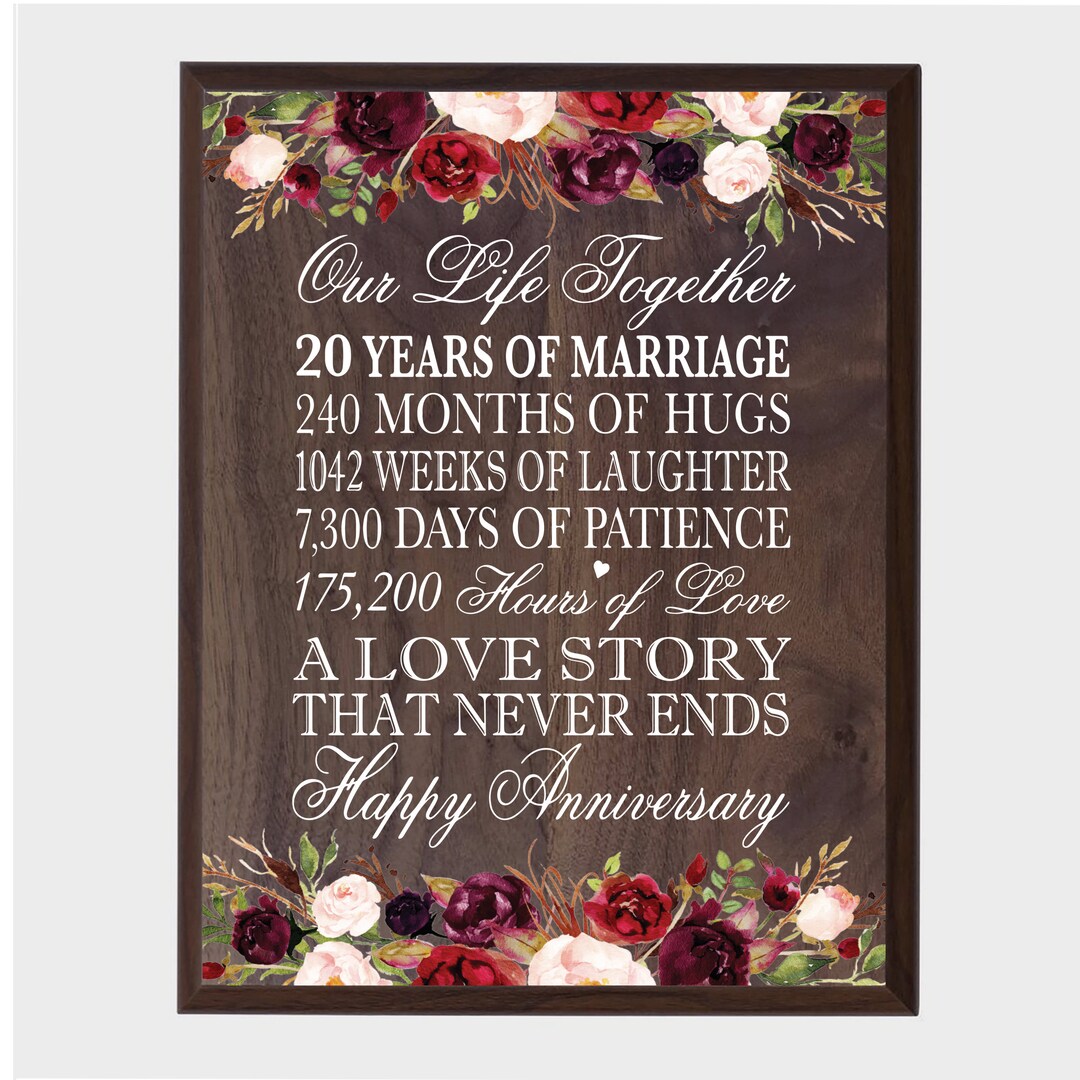 20th Anniversary Gift Anniversary Wall Plaque 20 Wedding Anniversary 20th Anniversary Gift Anniversary Wall Plaque 20 Wedding Anniversary