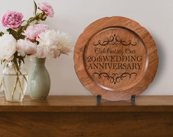 20th Anniversary Gift | Anniversary Plate | Decorative Plate