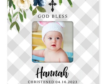 Christian Gifts | Christening Gift | Square Frame | Custom Photo Gift | Wood Picture Frame | Personalized Gift | Baby Picture Frame | Frame