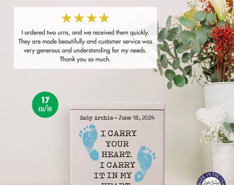 personalized baby urn for ashes, baby remembrance keepsake urn, stillborn baby urn with name, infant memorial urn, baby angel memorial urn