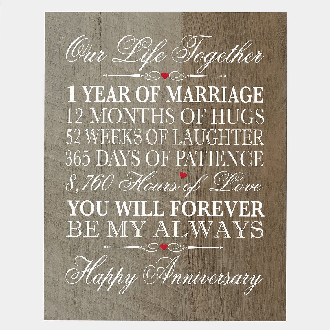 1st Anniversary Gift Wooden Anniversary Sign 1st Wedding Etsy