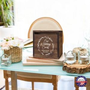 Wood Card Box | Personalized Wedding Card Holder | Card Box With Slot | Memory Box | Wedding Reception | Wedding Décor | Wedding Money Box