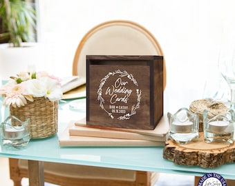 Wood Card Box | Personalized Wedding Card Holder | Card Box With Slot | Memory Box | Wedding Reception | Wedding Décor | Wedding Money Box