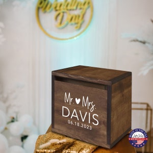 Wood Card Box | Personalized Wedding Card Holder | Card Box With Slot | Memory Box | Wedding Reception | Wedding Décor | Wedding Money Box