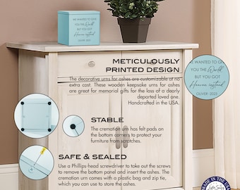 Stillborn Urn Memorial Keepsake Baby Urn Ashes Child Urn Urn for Miscarriage Urns and Memorials Child Cremation Urn Memorial Keepsake Box