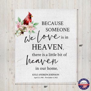 Personalized Cardinal Memorial Blanket | Keepsake Blanket | Cardinal Memorial | Cardinal Throw Blanket | Cardinal Gifts | Bereavement Gift