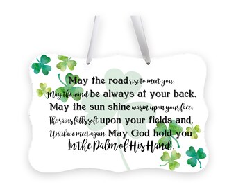 Irish Blessing Sign | Blessed Sign | Irish Art | Irish Proverb Housewarming | Welcome Sign Front Door | Irish Blessing Wall Art | Home Sign