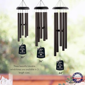 Anniversary Wind Chime 25th Anniversary Gift For Her Gift For Him Wind Chimes Outdoor Anniversary Gifts Anniversary Chime