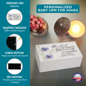 keepsake urn for baby ashes, small urn for baby ashes, keepsake urn for infant ashes, personalized baby urn, child cremation urn, mini urn