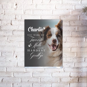 Custom Pet Portrait | Memorial Plaque | Cat Memorial | Pet Memorial Gift | My Favorite Hello | Sympathy Gift | Wooden Signs | Dog Memorial