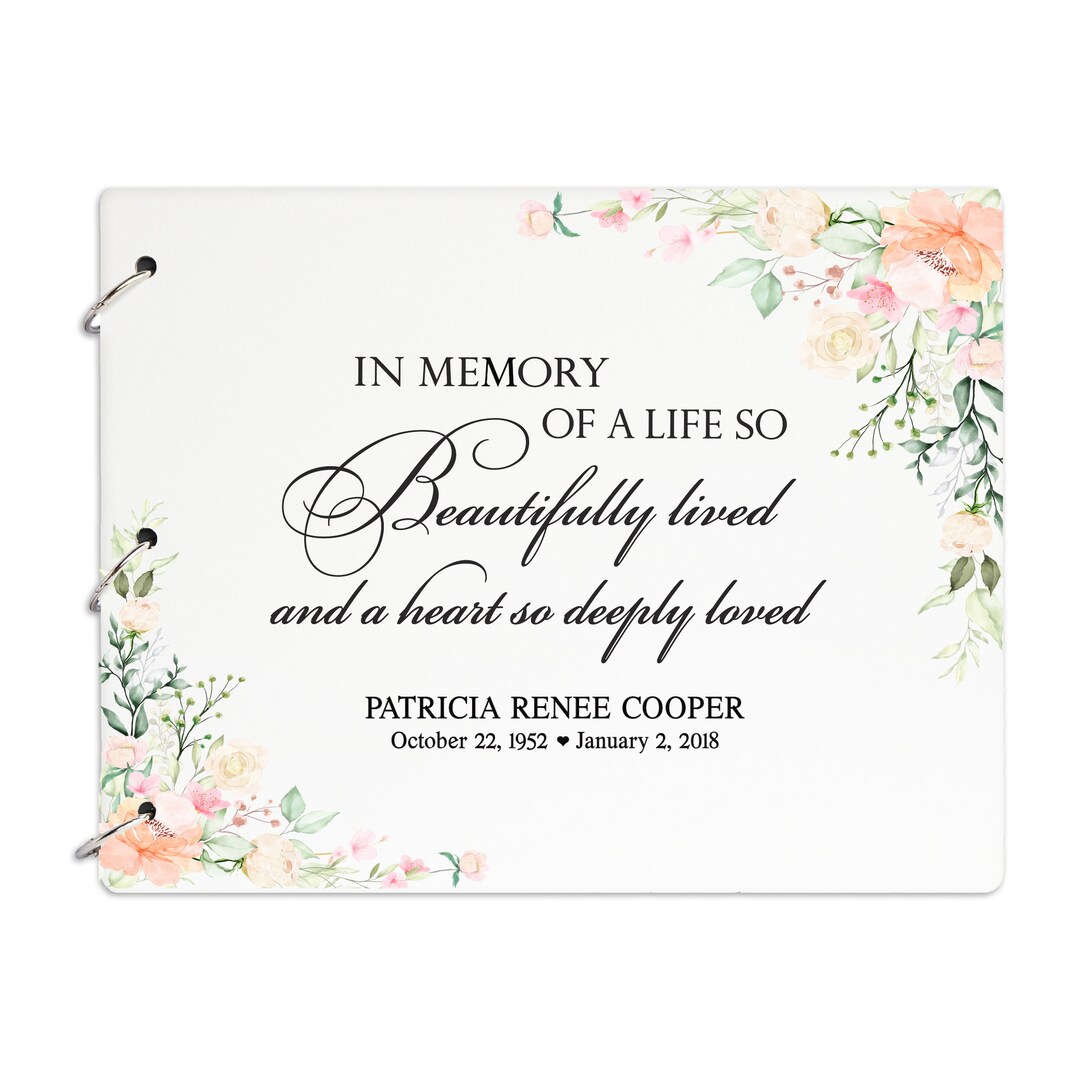 Memorial Service Guest Book Memorial Gift Loss of Mother Personalized