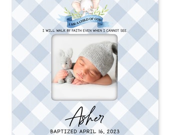 Christian Gifts | Baptism Gift | Square Frame | Custom Photo Gift | Wood Picture Frame | Personalized Gift | Baby Picture Frame | Frame