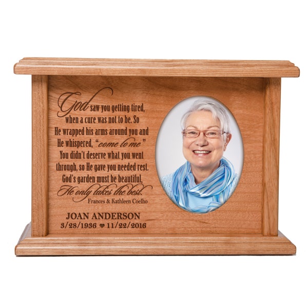 Photo Cremation Urn | Urns for Human Ashes | Custom Urn | Picture Urn | Adult Cremation Urn | Wooden Urns for Human Ashes | Photo Urn