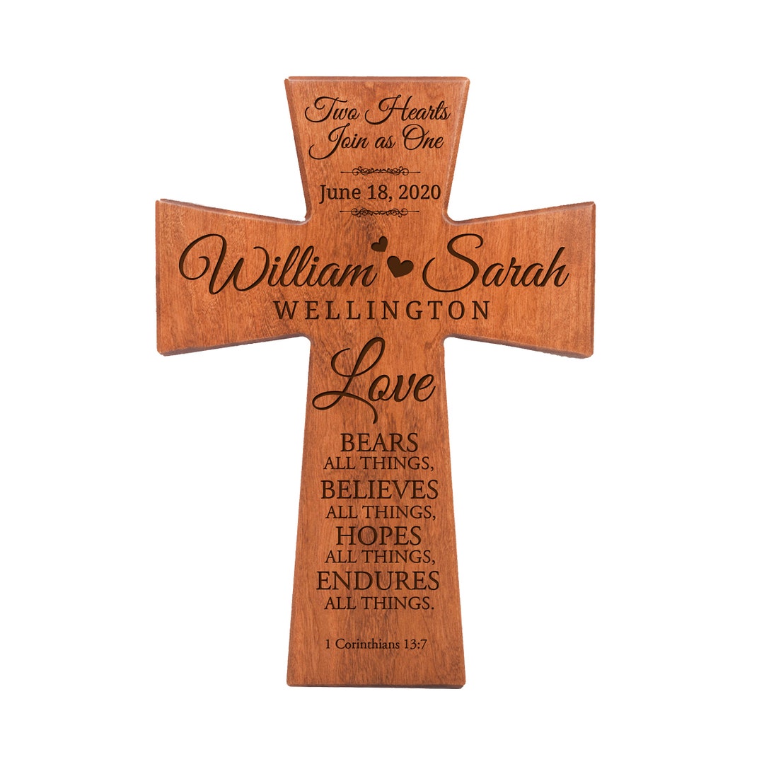 Wooden Wedding Cross Personalized Personalized Wooden Cross Wedding