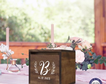 Wood Card Box | Personalized Wedding Card Holder | Card Box With Slot | Memory Box | Wedding Reception | Wedding Décor | Wedding Money Box