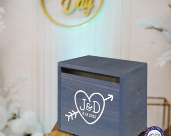 Wood Card Box | Personalized Wedding Card Holder | Card Box With Slot | Memory Box | Wedding Reception | Wedding Décor | Wedding Money Box