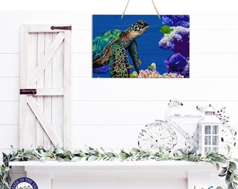 Sea Turtle Sign | Sea Turtle Wall Decal | Sea Turtle Gift | Ocean Wall Art | Wooden Turtle Wall Decor | Wall Decor Sea Turtle | Turtle Decor