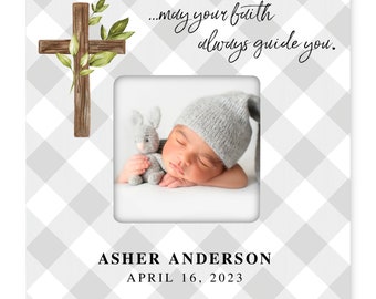 Christian Gifts | Baptism Gift | Square Frame | Custom Photo Gift | Wood Picture Frame | Personalized Gift | Baby Picture Frame | Frame