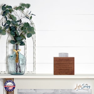 Memorial Candle | Spanish Gift | Memorial Gift Loss of Mother | Wood Candle Holder | Sorry For Your Loss Gift | Loss of Father | Loss of Dad