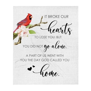 Cardinal Memorial Blanket | Keepsake Blanket | Cardinal Memorial | Cardinal Throw Blanket | Cardinal Gifts | Bereavement Gift