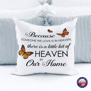 Memorial Pillow | Little Bit Of Heaven In Our Home | Memory Pillow | Memorial Gift | Bereavement Gift | Sympathy Gift | In Loving Memory