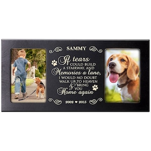 Pet Memorial Frame | Personalized Picture Frame | Cat Memorial | Two Picture Frame | Sympathy Gift | Dog Memorial Gift | Custom Pet Frame