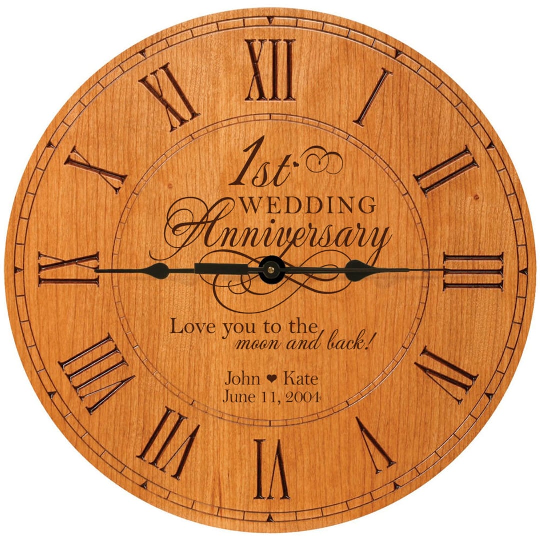 1st Anniversary Gift Personalized Anniversary Clock Gift for Husband