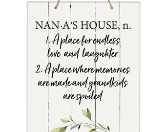 Rope Wall Sign | Nana's House Definition | Wood Wall Art | Wood Rope Sign | Laser Cut Wood Sign | Printable Wall Art | Wooden Wall Art