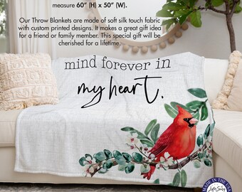 Cardinal Memorial Blanket Keepsake Blanket Cardinal Memorial Cardinal Throw Blanket Cardinal Gifts Bereavement Gift Etsy