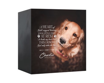 UV-Printed Cremation Shadow Box Urn for Animal Ashes | Dog Urn for Ashes | Cat Urn for Ashes | Dog Memorial Gifts | Cat Memorial Gifts