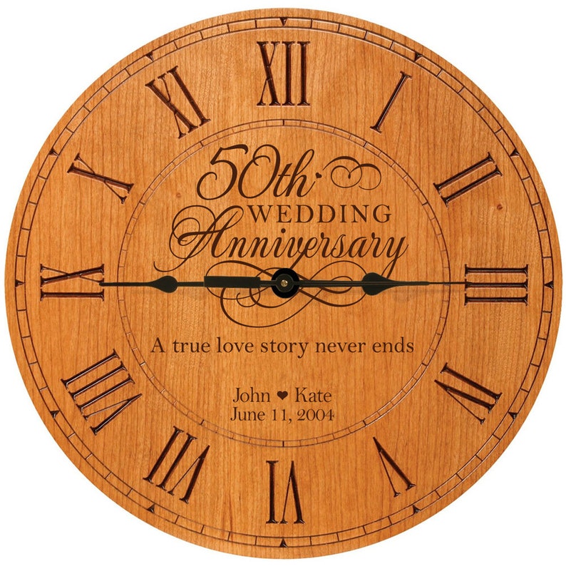 50th Anniversary Gift Personalized Anniversary Clock Gift Etsy