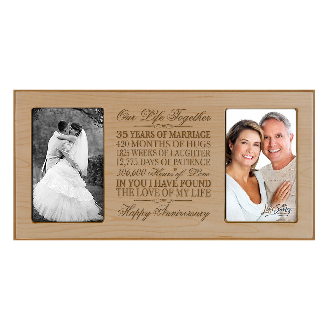 35th Wedding Anniversary Photo Frame Gift for Parents Gift for Husband
