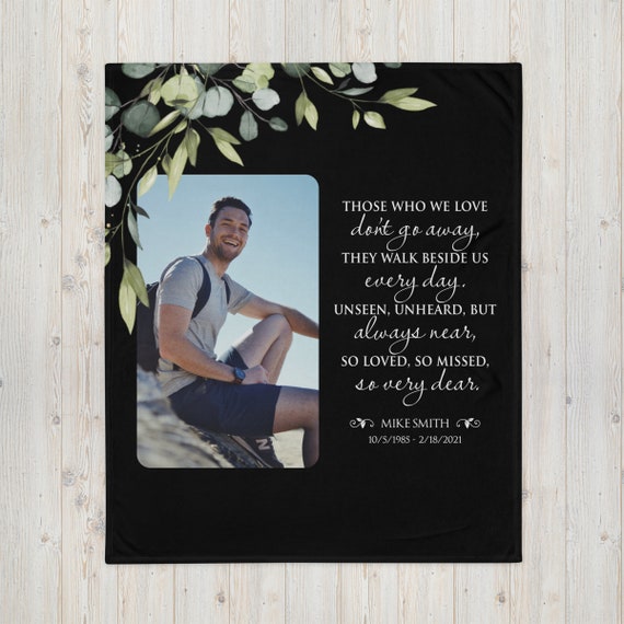 Personalized memorial throws sale