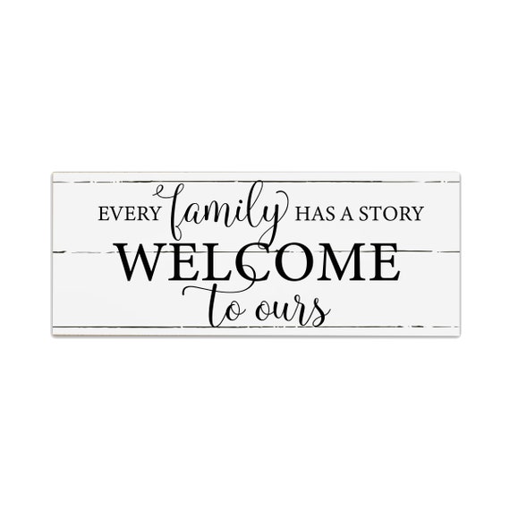 Family Sign Home Decor Wall Art Welcome Sign Front 