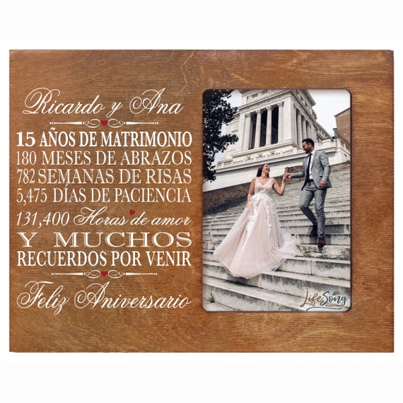 Regalos de boda para parejas, marco de fotos de aniversario personalizado,  marco de clip de 2º aniversario, regalos para pareja, segundo aniversario