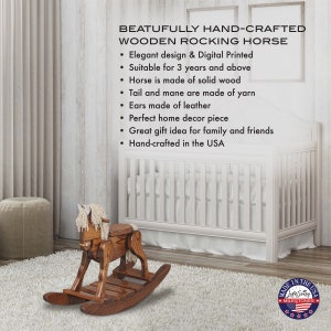 Wooden Rocking Horse Handmade | Girl Wooden Rocking Horse | Boy Wooden Rocking Horse | Gift for Kids | Antique Toys | Vintage Horse