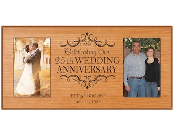 25th Wedding Anniversary Gift | 25th Anniversary Gifts for Husband | Gift for Wife | Custom Anniversary Gift | 25th Anniversary Photo Frame