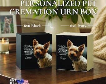 Pet Memorial Shadow Box Urn for Animal Ashes | Dog Urn for Ashes | Cat Urn for Ashes | Dog Memorial Gifts | Cat Memorial Gifts